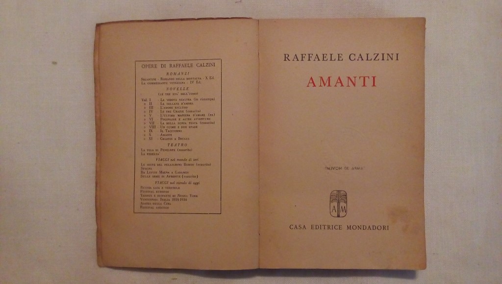 Amanti - Raffaele Calzini 1944