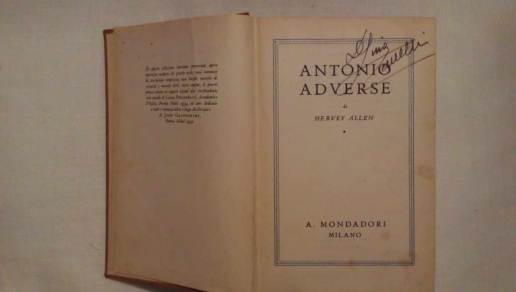 Antonio Adverse - Hervey Allen 1937