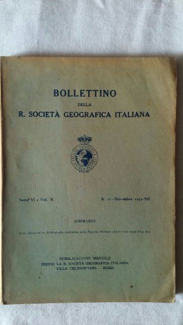Bollettino della r. società geografica italiana. dicembre 1933