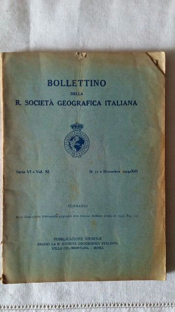 Bollettino della r. società geografica italiana. dicembre 1934