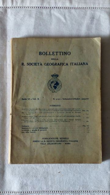 Bollettino della r. società geografica italiana. settembre-ottobre 1933