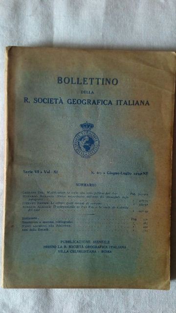 Bollettino della r. società geografica italiana. giugno-luglio 1934