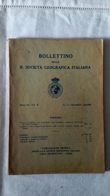 Bollettino della r. società geografica italiana. novembre 1933