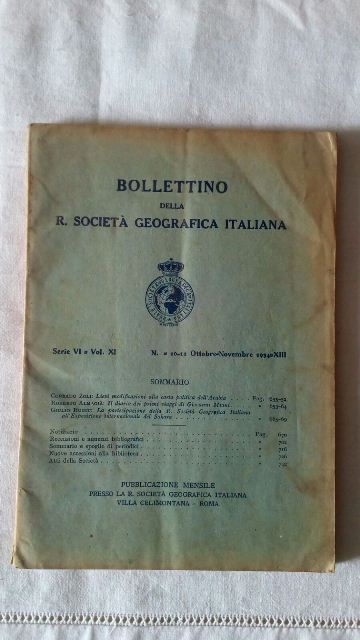 Bollettino della r. società geografica italiana. ottobre-novembre 1934