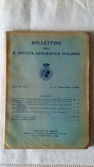 Bollettino della r. società geografica italiana.marzo-aprile 1936