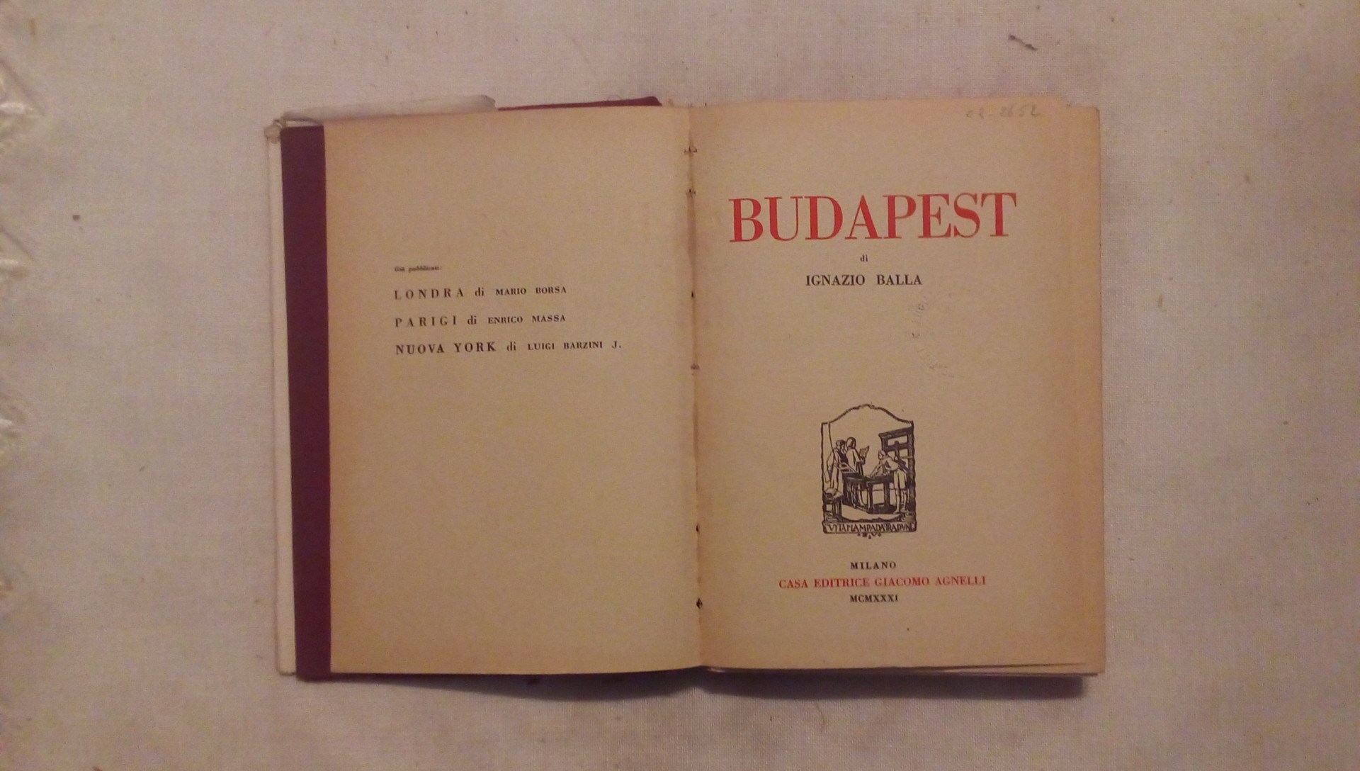 Budapest di Ignazio Balla - Agnelli editrice 1931