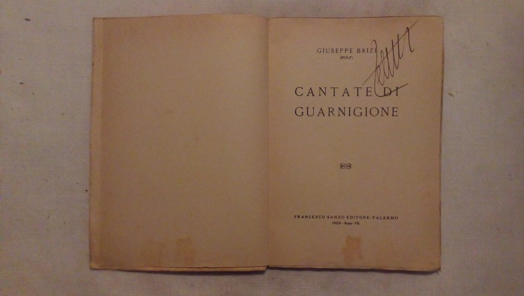 Cantate di guarnigione - Giuseppe Brizi - Sanzo editore 1929