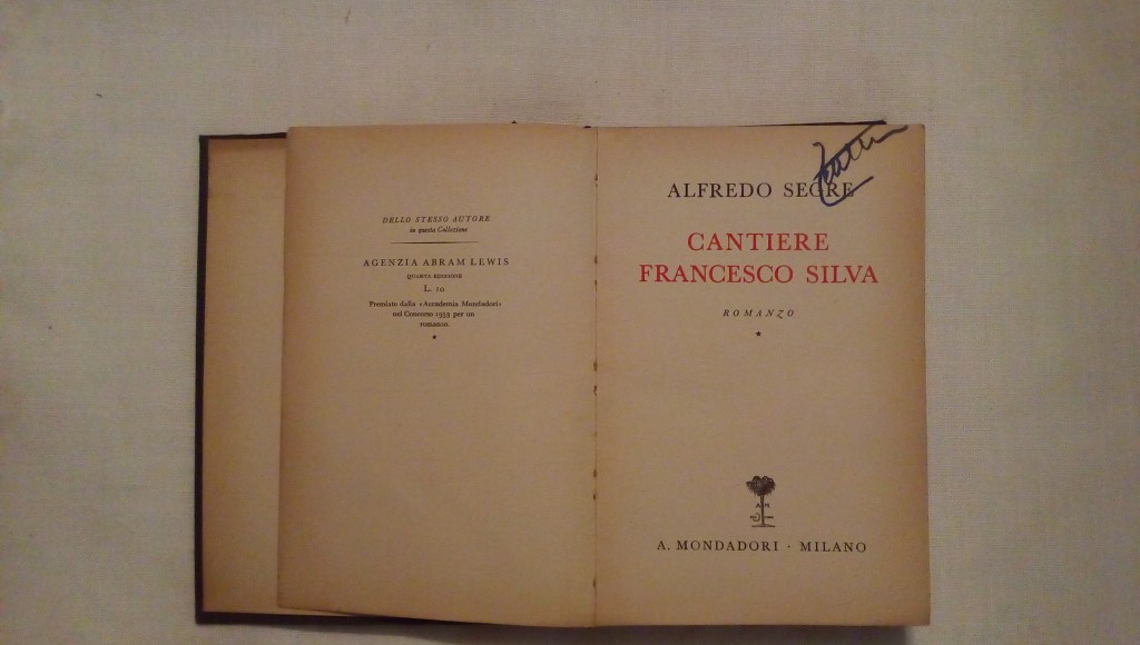 Cantiere Francesco Silva - Alfredo Segre 1933