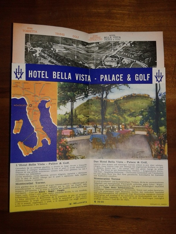 Depliant/opuscolo MONTECATINI TERME Hotel BELLA VISTA vintage