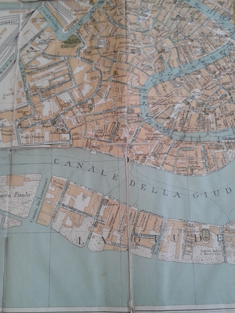 Depliant/opuscolo.venezia. pianta della città di venezia. mappa vintage 