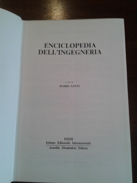 Enciclopedia dell'ingegneria - Mario Lenti Isedi Vol. I-II-IV