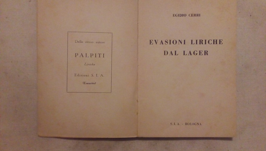 Evasione Liriche dal Lager - Egidio Cerri S.I.A. Bologna