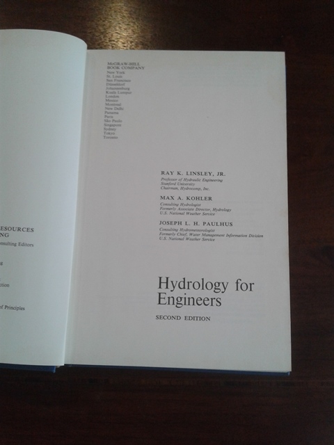 Hydrology for engineers - Max A. Kohler, Joseph L. H. Paul Ray K.