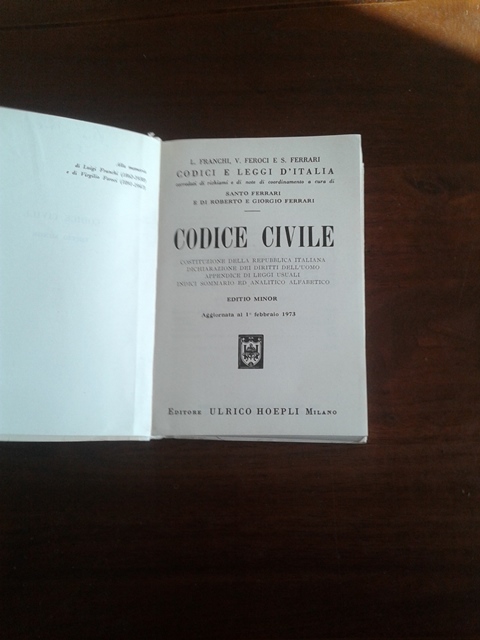 Il codice civile - Hoepli 1973