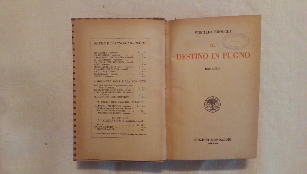 Il destino in pugno - Virgilio Brocchi 1924