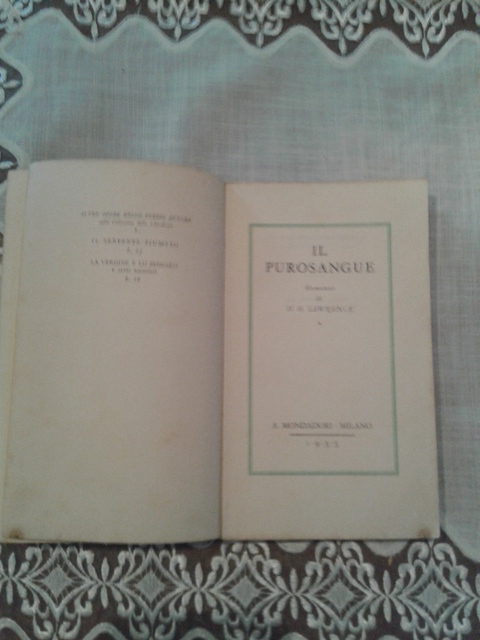 Il purosangue - D.H. Lawrence Mondadori 1935