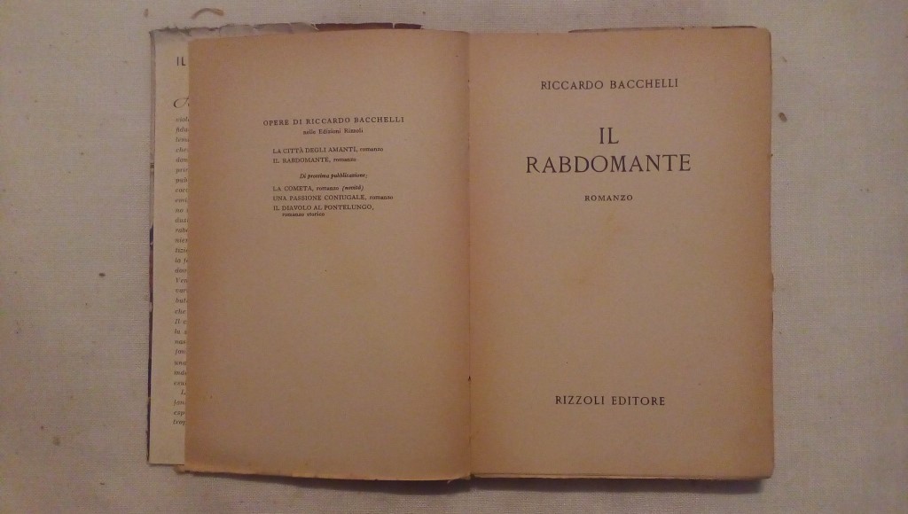 Il rabdomante - Riccardo Bacchelli - 1933