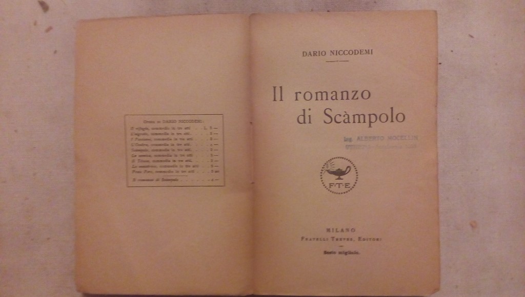Il romanzo di scampolo - Dario Niccodemi Treves Milano 1919