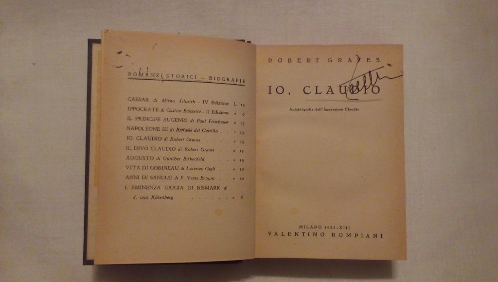 Io Claudio autobiografia dell'imperatore Claudio - Robert Graves 1935