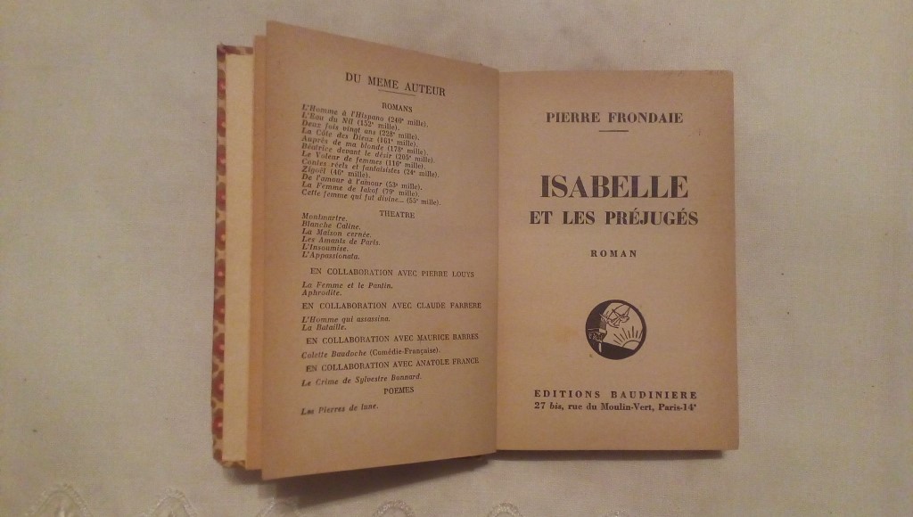 Isabelle et les prejuges - Pierre Frondaie
