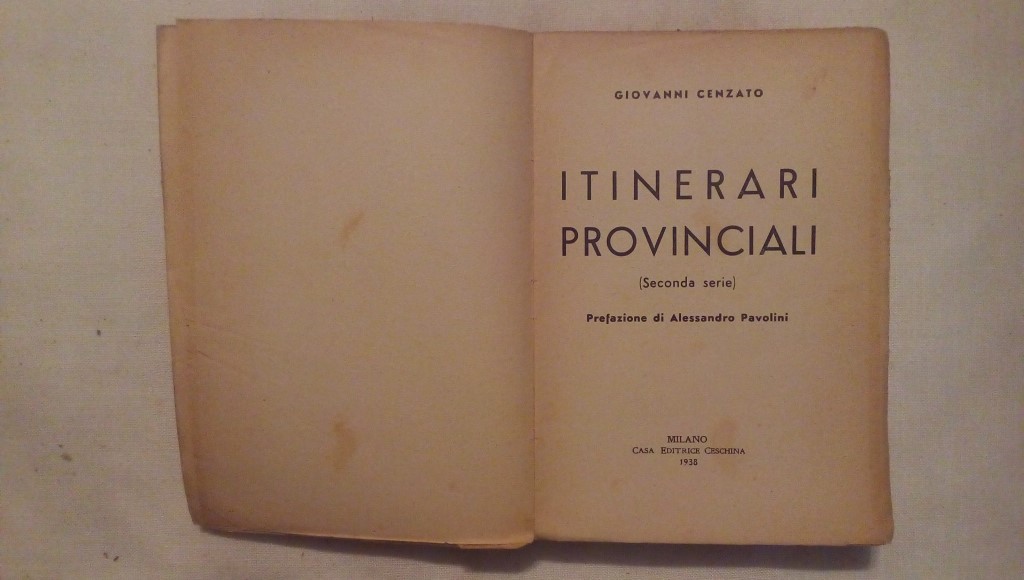 Itinerari provinciali - Giovanni Cenzato Ceschina 1938
