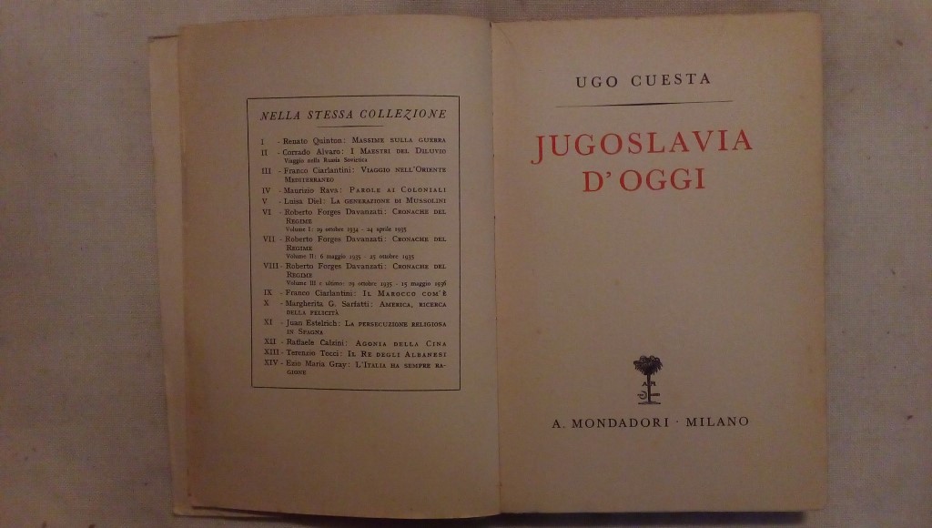 Jugoslavia d'oggi - Ugo Cuesta Mondadori