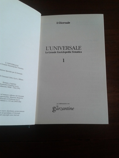 L'universale enciclopedia generale volume I