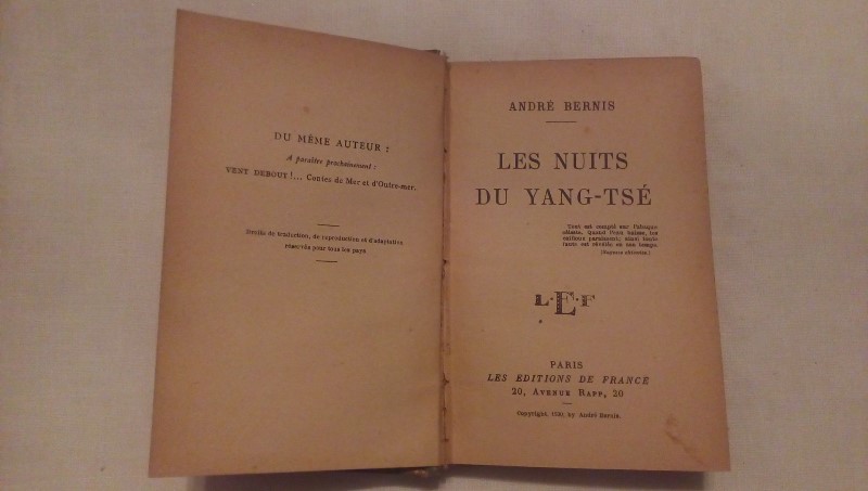 Les Nuits du yang-tse - Andrè Bernis
