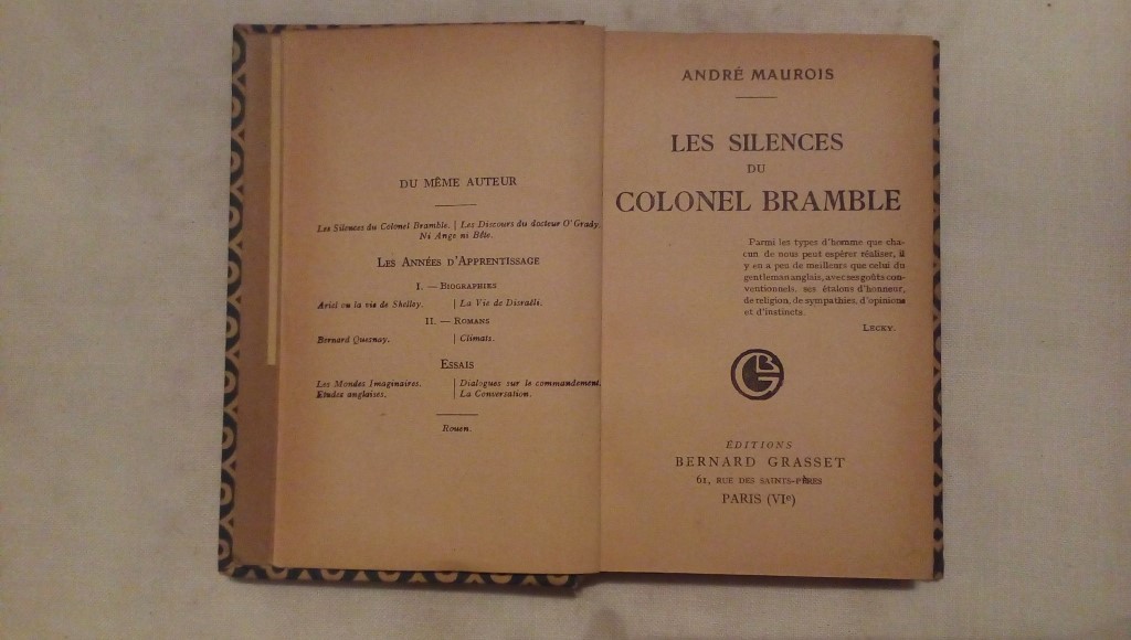 Les silence du colonel bramble - Andre Maurois