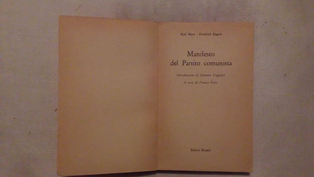 Manifesto del partito comunista - Marx Engels - Editori riuniti