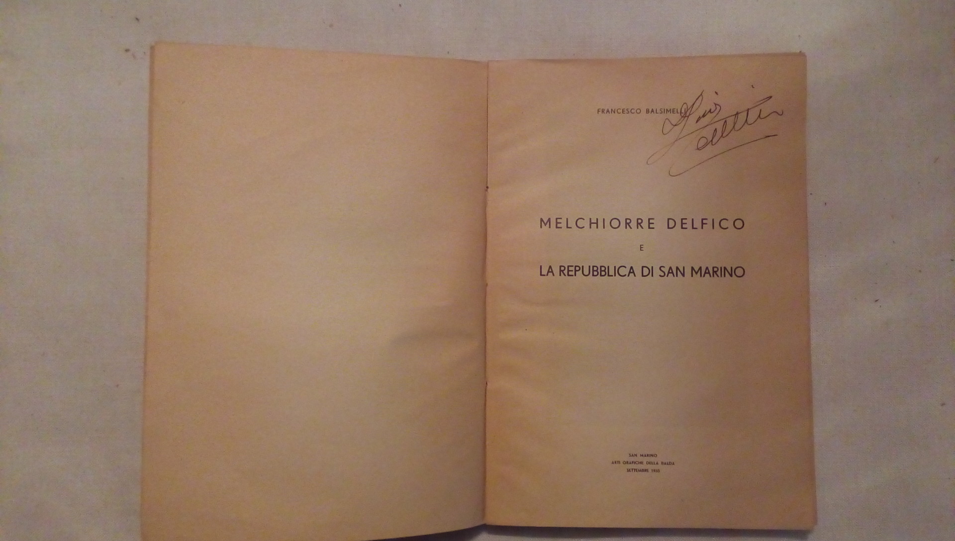 Melchiorre Delfico e La repubblica di San Marino Francesco Balsimelli
