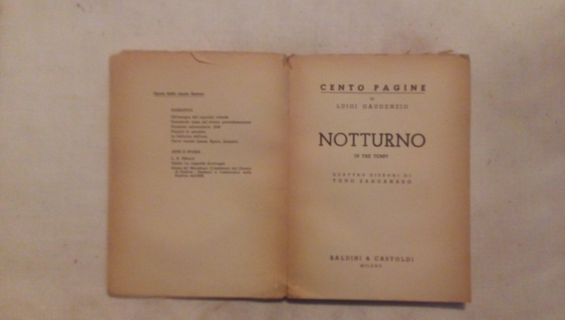 Notturno in tre tempi - Luigi Gaudenzio - Baldini & Castoldi