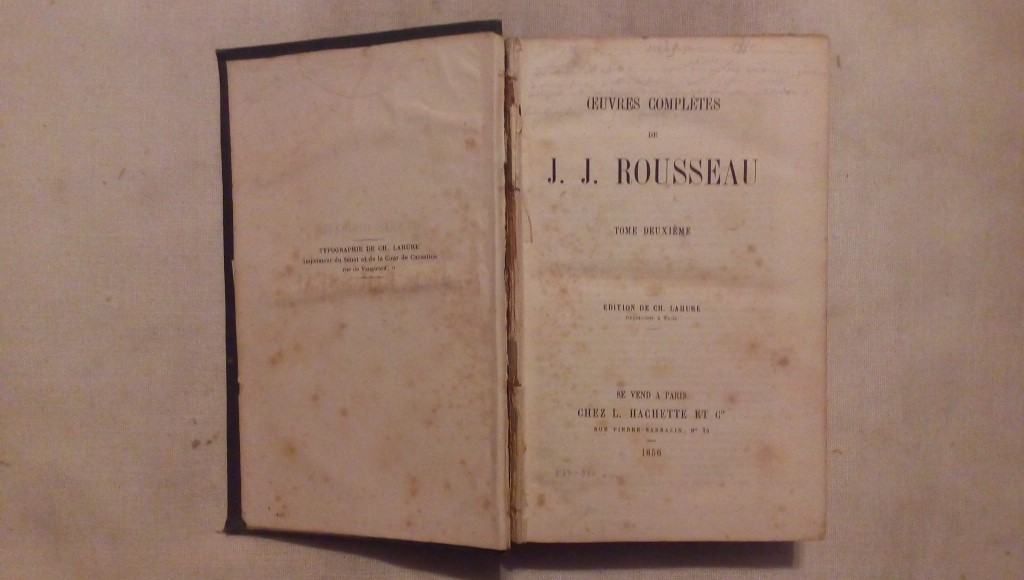Oeuvres completes de J. J. Rousseau - Tomo 2 - L. Hachette Paris 1857