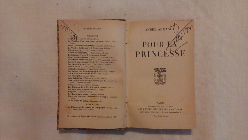 Pour la princesse - Andre Armandy 1937
