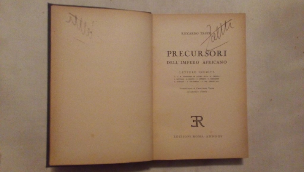 Precursori dell'impero africano lettere inedite - Riccardo Truffi Edizioni Roma