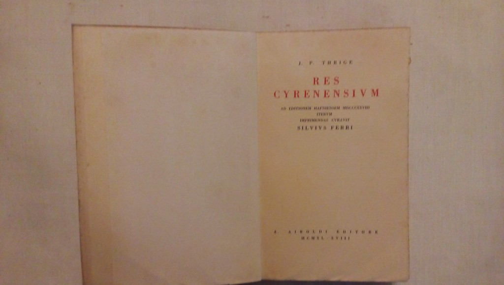 Res cyrenensium - Thrige J.P. 1940