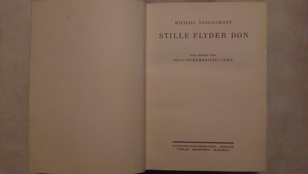Stille flyder don - Michail Sjolochoff Gyldendal København 1932