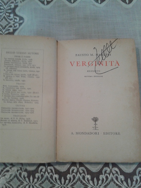 Verginità - Fausto M. Martini Mondadori 1934 