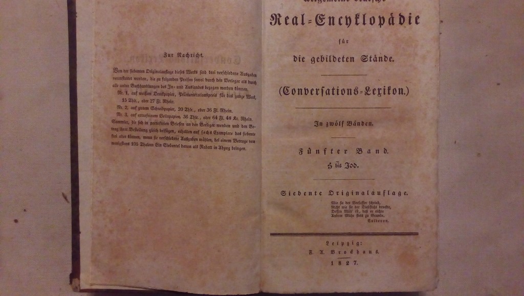 Allgemeine Deutsche Real Encyclopädie für die Gebildeten Stände Conversations-Lexikon - Leipzig, F.A. Brockhaus 1827 - 7 volumi