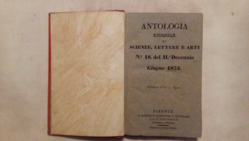 Antologia giornale di scienze lettere e arti n.18 del II decennio giugno 1932 - Gabinetto scientifico e letterario di G.P. Vieusseux - Luigi pezzati tipografia