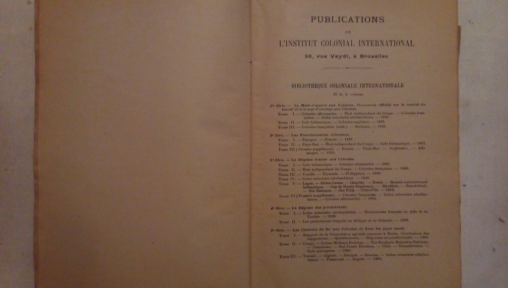 Bibliothèque coloniale internationale -  Session de La Haye de 1927 Rapports preliminaires Institut colonial international, 1926