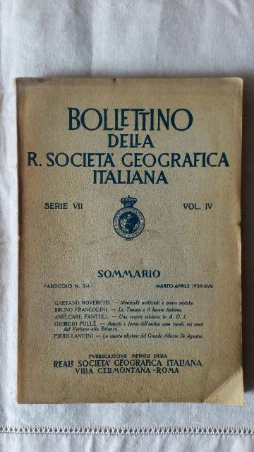 Bollettino della r. società geografica italiana.marzo-aprile 1939