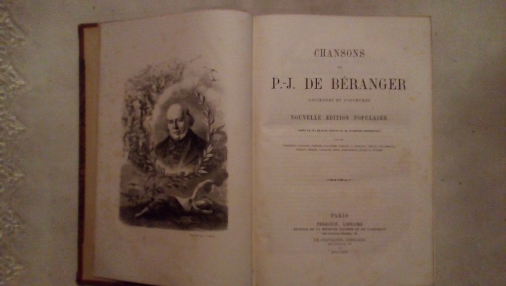 Chansons de P.J. de Beranger nouvelle edition populaire - Paris Perrotin 1866