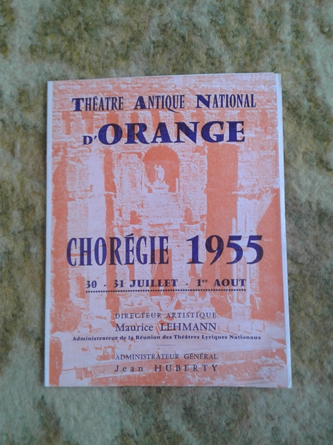 Depliant/opuscolo. d'orange. chorègie 1955 guida turistica vintage