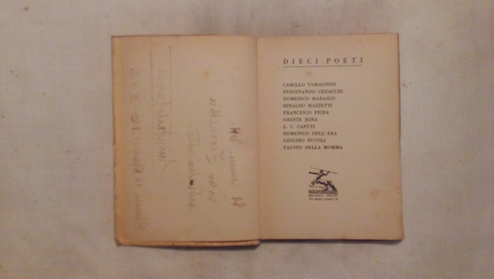 Dieci poeti - Centauro aeditore Milano