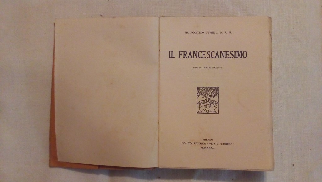Il francescanesimo - Fr. Agostino Gemelli 1933