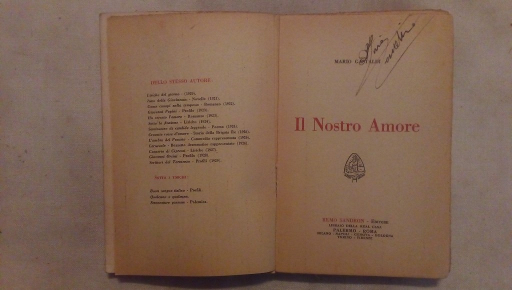 Il nostro amore romanzo - Mario Gastaldi Remo Sandron Editore 1929