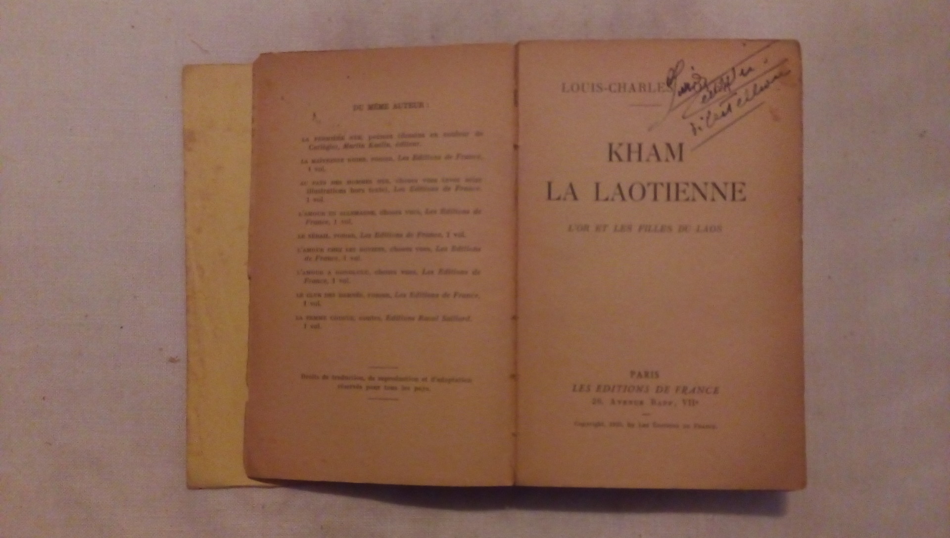 Kham la laotienne - Louis Charles - Editions de France