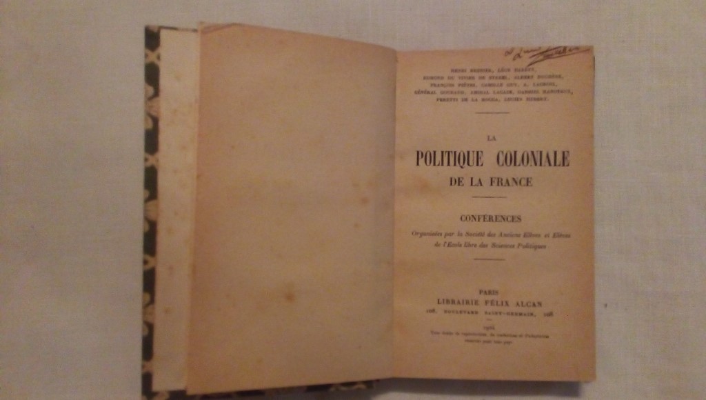 La politique coloniale de la France conferences 1924