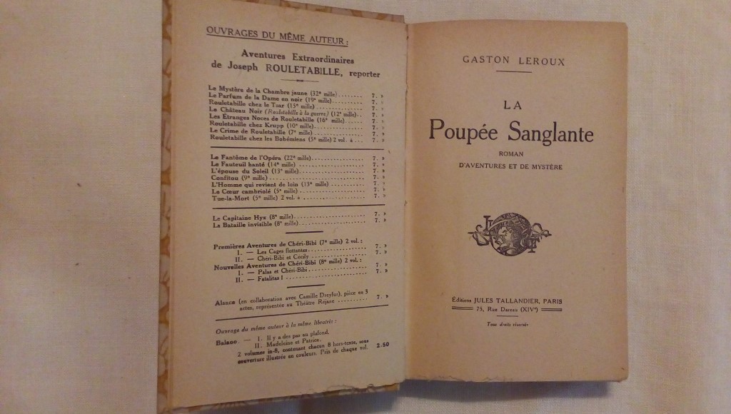 La poupee Sanglante - Gaston Leroux 1924